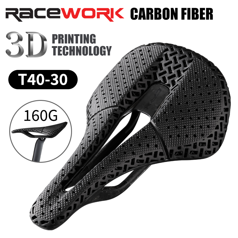 Crepe Pan Carbon - RACEWORK 3D Printed Bicycle Saddle Full