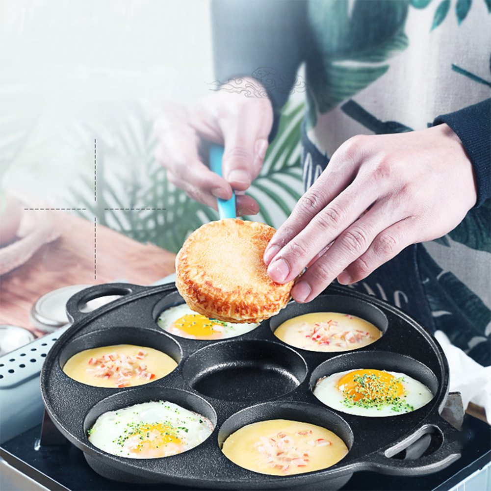 7 Hole Frying Pot Cast Iron No - огляд і ціна Egg Waffle Pan
