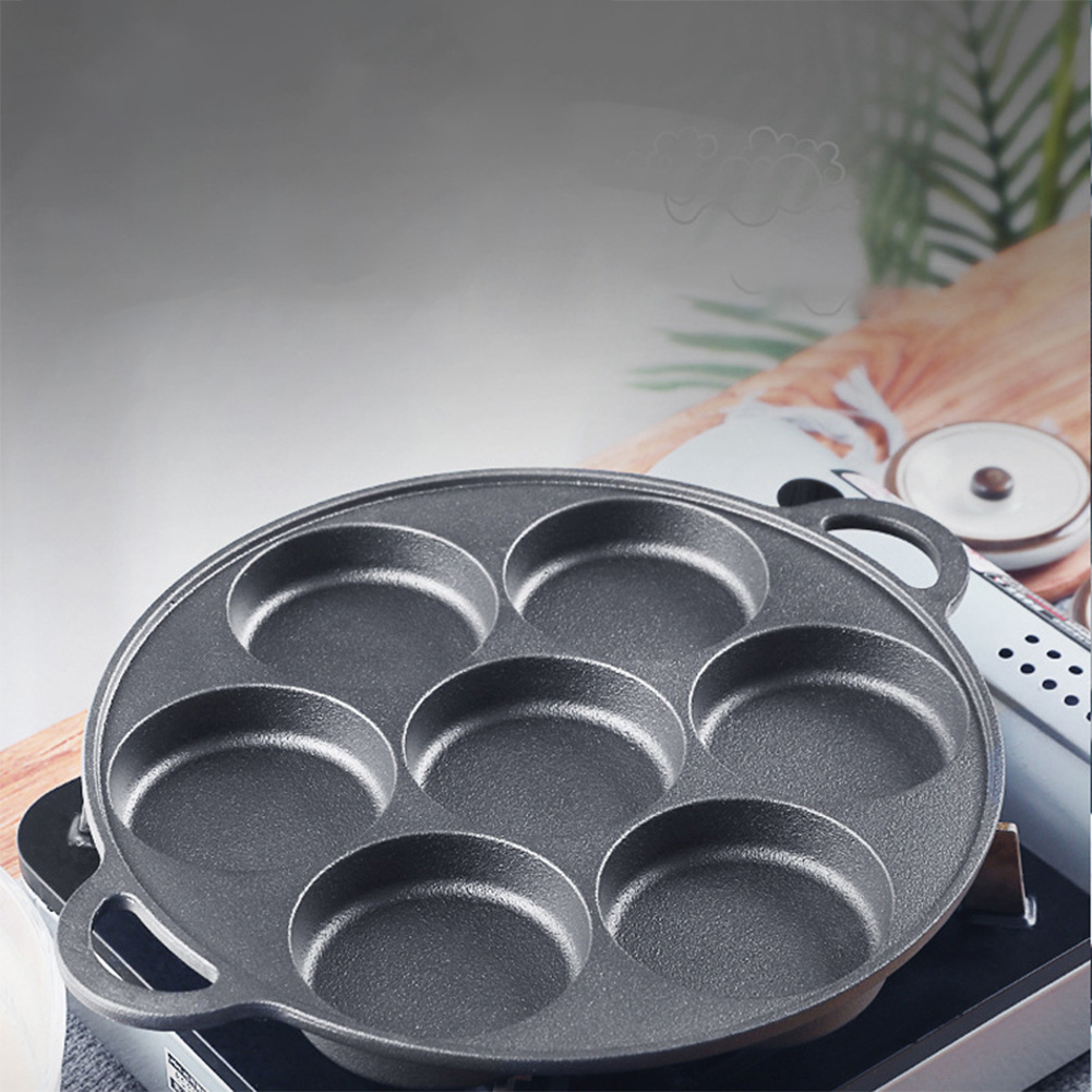 7 Hole Frying Pot Cast Iron No - огляд і ціна Egg Waffle Pan